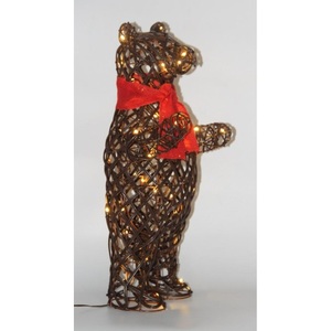 Lumière LED en rotin en forme d'ours, 40 lumières, 20x20 H. 52CM - Product Image 1
