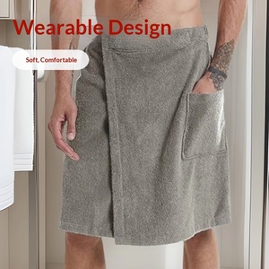 <span class=keywords><strong>Serviette</strong></span> <span class=keywords><strong>de</strong></span> bain en polaire corail pour <span class=keywords><strong>homme</strong></span>, couleur unie, avec poche et velcro, pour salle <span class=keywords><strong>de</strong></span> bain, <span class=keywords><strong>douche</strong></span>, plage - Product Image 2