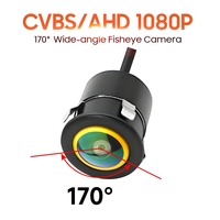 Oeil de poisson doré 18.5mm, type étanche vision nocturne avec niveau IP68, angle de vision de 170 degrés, flash de rétroviseur de voiture