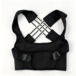 Correcteur de posture en matériau doux pour la peau <span class=keywords><strong>avec</strong></span> bandes élastiques croisées, redresseur de dos réglable pour soulager la fatigue du cou et des épaules - Product Image 3