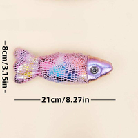 Jouet interactif pour chat en forme de poisson simulé, avec sonnette, en polyester durable, pour le nettoyage des dents, la dentition, le soulagement de l'ennui et le jeu quotidien en intérieur