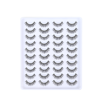 Faux cils auto-adhésifs réutilisables naturels en grand format, marque privée, cils en bande unique, volume 3D, maquillage des yeux DIY