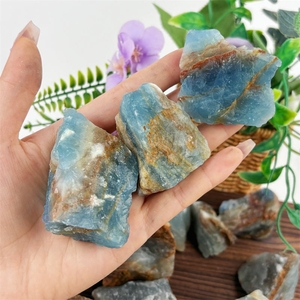 Vente en gros de pierres précieuses brutes naturelles écologiques, cristal bleu luxueux, pierre de guérison, cristal de quartz brut, ensemble de chakras DIY, CrystalHola pour la maison - Product Image 5