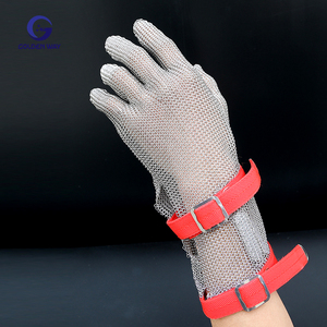 Gant de protection en maille métallique de qualité alimentaire à manchette longue, type gants anticoupure en acier inoxydable pour boucherie - Product Image 3