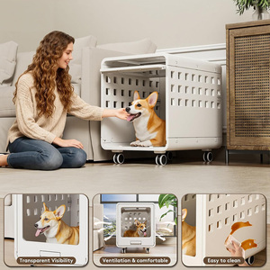 <span class=keywords><strong>Casa</strong></span> para <span class=keywords><strong>Perros</strong></span> de Acrílico Fácil de Limpiar <span class=keywords><strong>con</strong></span> Ruedas, Estilo Mueble, Jaula Transparente de HDPE <span class=keywords><strong>con</strong></span> Ruedas para Interiores - Product Image 2
