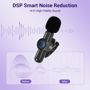 Rotatable Design Wireless Stereo Lavalier Microphone Live Interview Outdoor Mini Noise Cancelling Lapel Mic For Android/IOS - Product Image 2