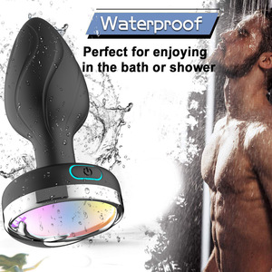 Leuchtender Analplug mit Kabelloser Fernbedienung Vibrations-Masturbator Silikon-Buttplug für die anale Massage für Frauen - Product Image 4