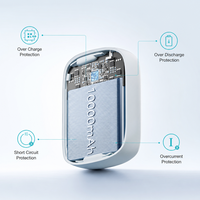 Mini Powerbank 10000mAh avec câble Type-C intégré, charge rapide PPS 22,5W pour téléphones, écouteurs et montres connectées