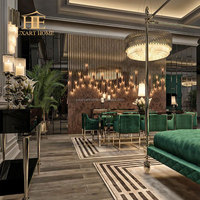 Canapé de luxe italien en laiton de haute qualité, fauteuil en velours vert et ensemble de canapés pour salon, idéal pour villa