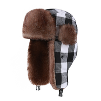 Gorro Ushanka QJ OEM Personalizado, Gorro Térmico de Invierno a Cuadros, Gorro Lei Feng para Hombre y Mujer, Gorro de Nieve Grueso y Cálido con Diseño a Cuadros