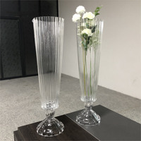 Vente en gros directe vase en verre transparent droit mariage pièce maîtresse en verre vase scène bureau centre décorations.