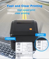 Impresora de Etiquetas Térmicas NORGEE Zywell ZY-4600 con Interfaz USB, LAN y RS232, Impresora de Papel Térmico 4x6