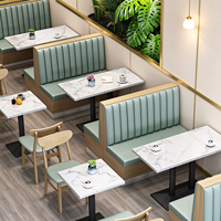 Meubles de restaurant de style nordique, banquette en cuir PU, ensembles de tables pour restauration rapide, café, bistrot