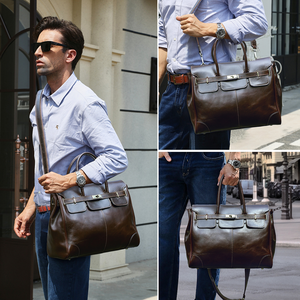 Porte-documents vintage en <span class=keywords><strong>cuir</strong></span> pleine fleur de qualité supérieure pour <span class=keywords><strong>homme</strong></span>, <span class=keywords><strong>sac</strong></span> fourre-tout pour ordinateur portable 14,2 pouces avec sangle amovible, <span class=keywords><strong>sac</strong></span> de travail professionnel pour <span class=keywords><strong>homme</strong></span> - Product Image 5