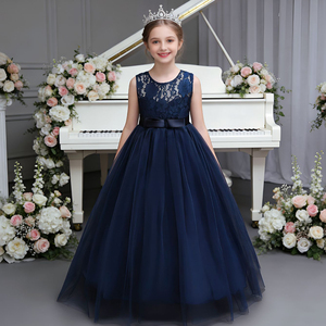 Vestido de Noche Formal Largo y Elegante de Encaje para Niñas Grandes, Estilo Vestido de Novia con Falda Abullonada, Fabricación OEM Personalizada - Product Image 2