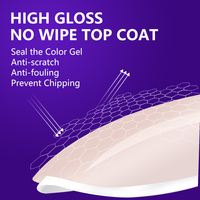Gel de couche de finition en diamant super brillant sans essuyage, couche de finition et couche de base en gros de vernis gel de Chine très brillant et durable
