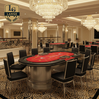 Table de poker moderne Texas de 96 pouces avec lumières LED, chargement USB, feutre remplaçable, porte-gobelet pour jeux de hasard, mahjong et divertissement