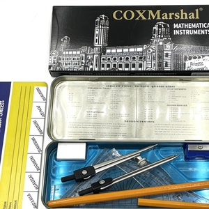 Wholesale Metal Oxford Mathematics Geometry Tin Box Stationery <b>Set</b> 13 Piece <b>Set</b> for Grade Students - Product Image 2