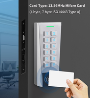 Clavier numérique extérieur à double relais, boîtier métallique étanche, anti-vandalisme, 999 utilisateurs, carte EM et MF avec sortie d'alarme LED multicolore