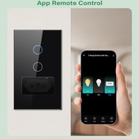 Brésil maison Wifi Smart 10A 16A voix télécommande prise électrique verre trempé 240V Wifi minuterie interrupteur intelligent prise