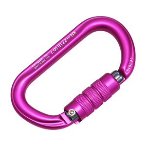 Mosquetón <span class=keywords><strong>de</strong></span> Aluminio con Cierre <span class=keywords><strong>de</strong></span> Rosca Ovalado en Forma <span class=keywords><strong>de</strong></span> D, Resistente, 27 kN, Equipo <span class=keywords><strong>de</strong></span> <span class=keywords><strong>Seguridad</strong></span> <span class=keywords><strong>Industrial</strong></span>, Protector para Exteriores, Escalada en Roca - Product Image 1