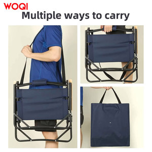 Silla de camping plegable de madera Woqi, color albaricoque, con estructura de acero, portátil para viajes y camping. - Product Image 5