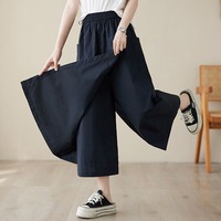 Nouvelle Collection Été 2026 – Jupe-culotte de Travail Chic à Taille Haute et Cordon de Serrage, Coupe Ample, Grande Taille, Kaki – Vente en Gros