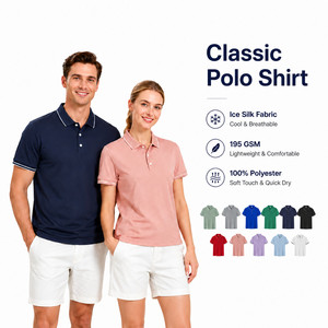 Polo de Seda de Hielo 100% Poliéster de Secado Rápido 195GSM, Polo de Golf de Alto Rendimiento, Transpirable, de Manga Corta, para Hombre y Mujer, Polo Deportivo - Product Image 1