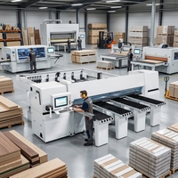 Scie à panneaux horizontale CNC SD380 haute vitesse pour atelier de meubles en panneaux de mélamine et fabrication d'armoires