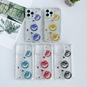 Hoa long lanh hoa thật sang trọng mới bán buôn đầy màu sắc chất lượng chống sốc Epoxy TPU khô cao trở lại mô hình điện thoại di động trường hợp - Product Image 2