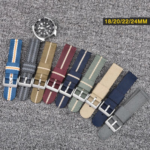 Bracelets de montre en nylon tissé imperméables et respirants à expédition rapide pour <span class=keywords><strong>Seiko</strong></span> 20mm 22mm 24mm - Product Image 2