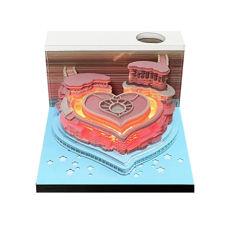 2023 Hot Selling Recommended 3D Notepad Creative Gift Love Carving Notepad Creative Gift Sticky Notes