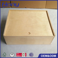 Boîtes de présentation en bois de bouleau de première qualité, économiques, en contreplaqué, pour emballage cadeau, boîtes à souvenirs en bois non finies avec couvercle coulissant pour loisirs créatifs DIY