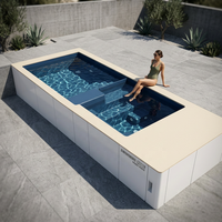 Piscine moderne en conteneur de 25 pieds avec spa intégré, piscine hors sol polyvalente pour sites de glamping et projets de maisons miniatures