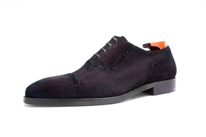 Chaussures Oxford de mariage de luxe pour hommes en cuir véritable personnalisé de style rétro, formelles, italiennes, en cuir de vachette pleine fleur - Product Image 6