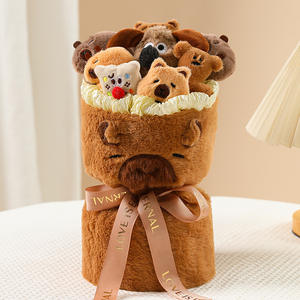 BoTu Kawaii capibara Anime Bouquet dolce peluche bambola giocattoli di fiori grazioso Bouquet regalo Souvenir di laurea di san valentino - Product Image 4