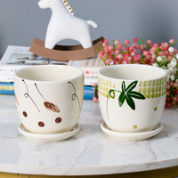 Pots à fleurs en céramique écologiques de style chinois pour Noël, petits pots pour plantes succulentes, cactus, herbes, jardin domestique, avec trou de drainage