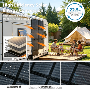 Panel Solar Portátil de 150W, 20V, Plegable, Impermeable IP64, Alta Eficiencia del 22.5% para Estación de Energía Solar y Campamentos al Aire Libre - Product Image 4