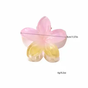 In vendita a caldo fermagli per capelli con fiore di plastica da 4cm di piccole mollette colorate a fiore dolce per ragazze