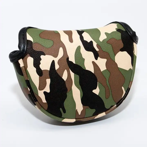 Housse de <span class=keywords><strong>putter</strong></span> demi-mallette en cuir PU camouflage vert pour club de golf, personnalisée OEM, avec fermeture magnétique, pour tête de club de golf, motif camouflage - Product Image 3