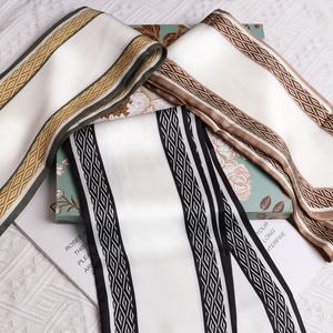 XinHe Multi Usage Nouveau Design Imprimé Long Foulard En Soie Foulards Sac À Main Écharpe Foulards En Soie Ruban pour Femmes Élégant - Product Image 2