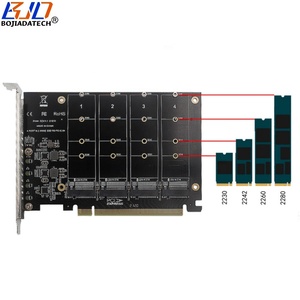 <span class=keywords><strong>PCI</strong></span> <span class=keywords><strong>Express</strong></span> 4.0 pcl-e 3.0 16X PCIe X16 đến 4 NGFF <span class=keywords><strong>M</strong></span>.<span class=keywords><strong>2</strong></span> Key-<span class=keywords><strong>M</strong></span> key B + <span class=keywords><strong>M</strong></span> NVMe SSD chuyển đổi bộ chuyển đổi thẻ RAID 64Gbps với tản nhiệt - Product Image 3