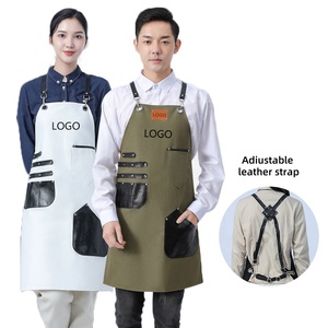 Tablier en toile épaisse Tablier de barista anti-salissure Tablier de barbier ouvrier de restaurant de cuisine Tablier de fleuriste de charpentier pour femmes homme - Product Image 4