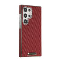 Casing Ponsel Anti Benturan PC Warna Seragam Serat Karbon Multiwarna untuk S24 23 22 21 Plus Ultra Protection Myc0233