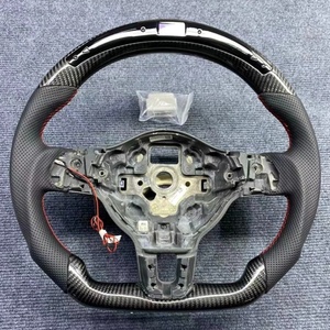Sans garniture centrale Demi-cuir carbone LED noyau <span class=keywords><strong>de</strong></span> volant pour Volkswagen pour VW <span class=keywords><strong>Golf</strong></span> R 6 MK6 MK7 MK7.5 GTI Jetta Passat - Product Image 1