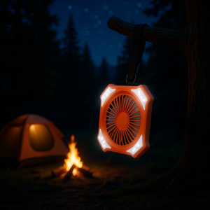 พัดลมพกพาแบบสวมใส่ได้ มินิแอร์คูลเลอร์ ชาร์จ USB ได้ แขวนคอได้ 3 ระดับลม พร้อมรีโมทคอนโทรล ใช้สำหรับตั้งแคมป์และกิจกรรมกลางแจ้ง - Product Image 2