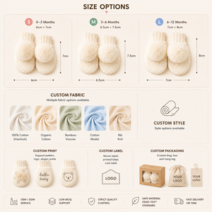 Gants pour bébé en coton doux de qualité supérieure, sans égratignures, mitaines sans couture, prix de gros en vrac, provenance du Vietnam - Product Image 4