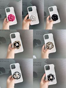 Custodia per telefono in <span class=keywords><strong>pelle</strong></span> di lusso con fiore di camelia e supporto per <span class=keywords><strong>iPhone</strong></span> <span class=keywords><strong>12</strong></span>-17 Pro Max, con Pop Socket personalizzato a forma di fiore - Product Image 6