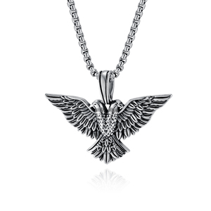 Collana con Ciondolo Aquila Albanese a Doppia Testa Stile Hip-Hop Punk, Gioielli Permanenti in Acciaio Inossidabile - Product Image 1
