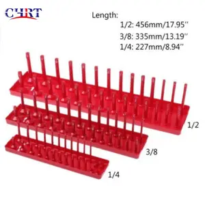 CHRT المقبس حامل المقبس رف جدار وجع صينية تخزين 1/4 3/8 1/2 الصناعية ورشة عمل المنزل إصلاح أدوات